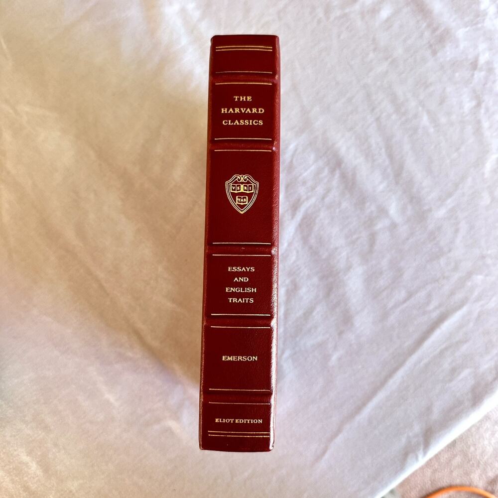 Harvard Classics Emerson Essays and English Traits Easton Press Burgundy Leather